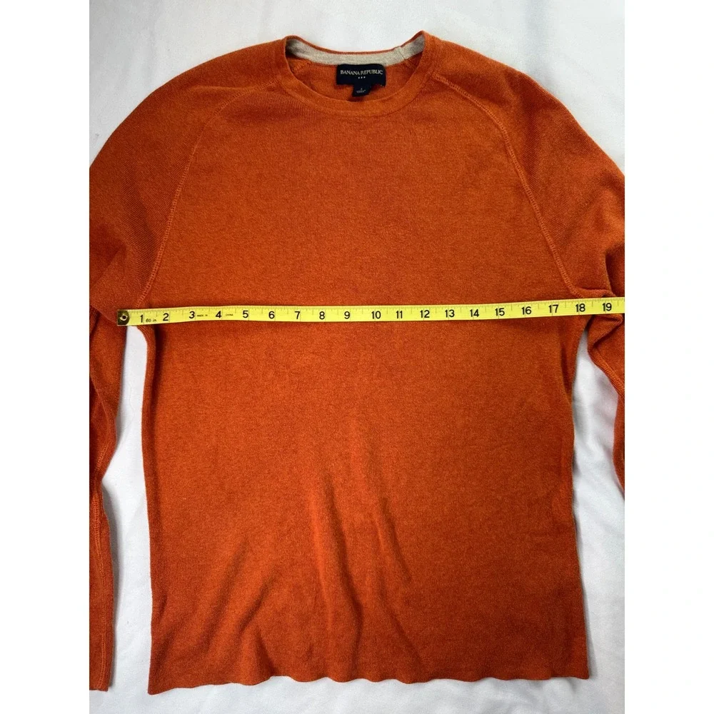 Banana Republic Mens Burnt Orange‎ 100% Cotton Preppy old money Sweater Small